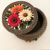 Koszyk ze sznurka bawełnianego Robiony Na Szydełku Rękodzieło HandMade