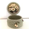 Koszyk ze sznurka bawełnianego Rękodzieło Robiony Na Szydełku HandMade