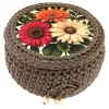 Koszyk ze sznurka bawełnianego Robiony Na Szydełku Rękodzieło HandMade