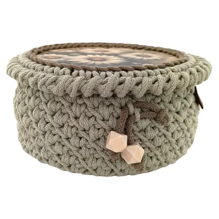 Koszyk ze sznurka bawełnianego Rękodzieło Robiony Na Szydełku HandMade