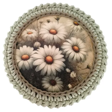 Koszyk ze sznurka bawełnianego Rękodzieło Robiony Na Szydełku HandMade